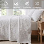 Madison Park Twin Quilt Bedding Set, Cottage-Inspired Damask, Classic Stitch - Image 2