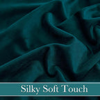 RYB HOME Teal Velvet Blackout Curtains 96 inches - Image 5