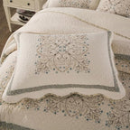 ROOMLIFE Quilt Set Queen Size 3D Floral Embroidery Pattern 3-Piece Cotton - Image 6