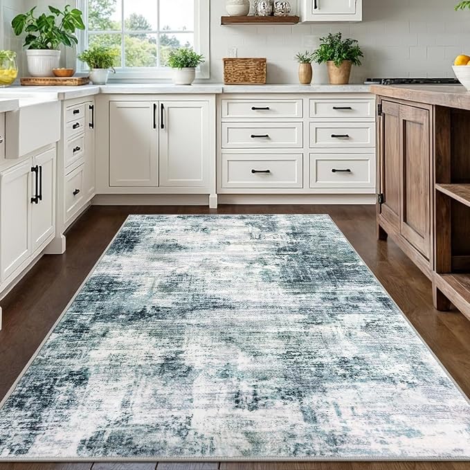 Modern Abstract Area Rugs 5x7 Ft Washable Rugs - Image 2
