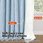 Short Blue Blackout Curtains 40 Inch Long Each 38 Wide 2 Panels | Thermal - Image 8