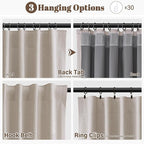100% Blackout Linen Curtains 84 Inches Long - Image 3