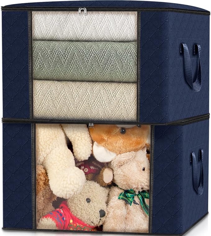 4 Pack Storage Bags for Clothes Blanket Storage Bins - Image 5