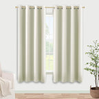 KOUFALL Cream Beige Bay Window Curtains Drapes by KOUFALL