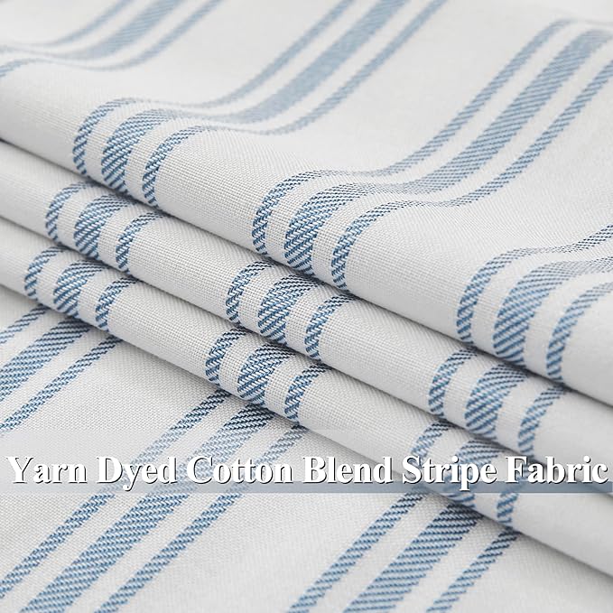 ZJDECOR Blue Striped Full Blackout Curtains 95 Inches Long - Image 5
