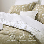 Bedsure Olive Green Oversized Queen Comforter Set - Image 3