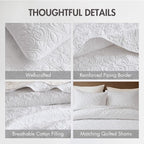 Madison Park Twin Quilt Bedding Set, Cottage-Inspired Damask, Classic Stitch - Image 4