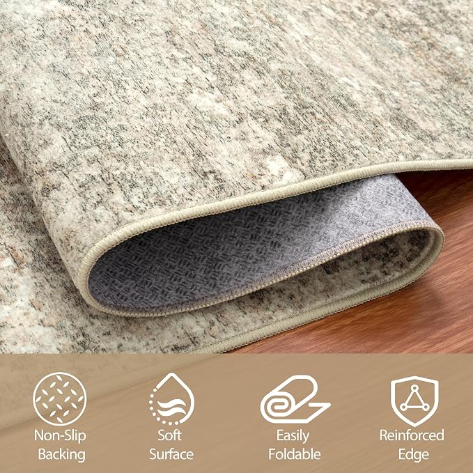 Aelenmu Round Rug 5ft Washable Rug - Image 6