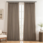Extra Long 100% Blackout Linen Curtains 108 Inches Long by Topfinel