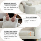 77.2" Oversized Chaise Lounge, Curved Soft End of Bed Bench - Image 3