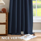 H.VERSAILTEX Back Tab Navy Blackout Curtains 102 Inch Long - Image 8