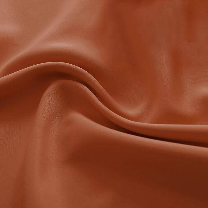 Burnt Orange Blackout Curtain Drapes - Image 8