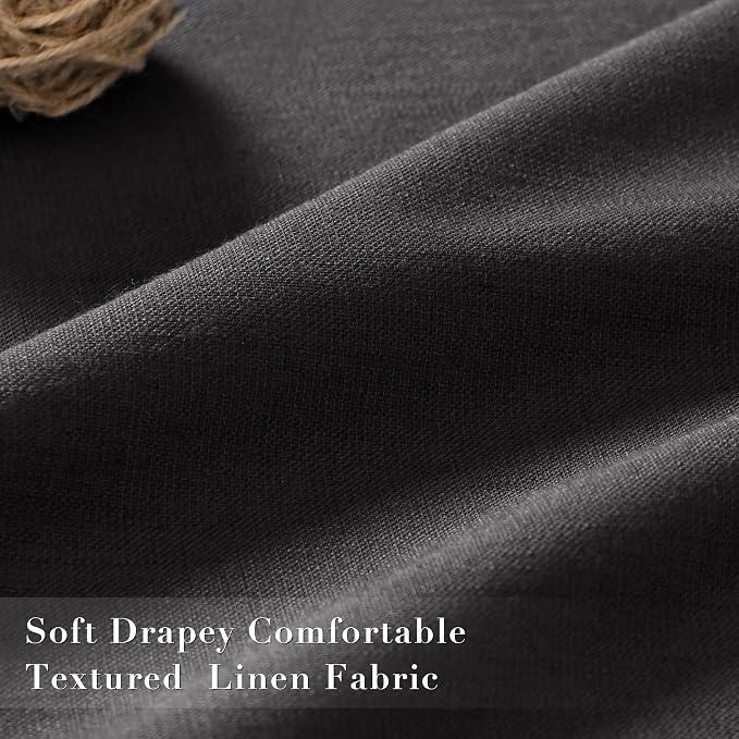 Joywell 100% Blackout Linen Curtains 63 Inches Long - Image 4