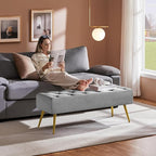 Yaheetech 45in Upholstered Velvet Ottoman Bench Seat - Image 4