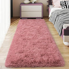 Soft Runner Rugs for Bedroom Hallway 2x5 Blush Pink | Fluffy Shag Throw Area by Ailyei