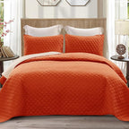 Exclusivo Mezcla Reversible California King Quilt Set, Burnt Orange | by ExclusivoMezcla