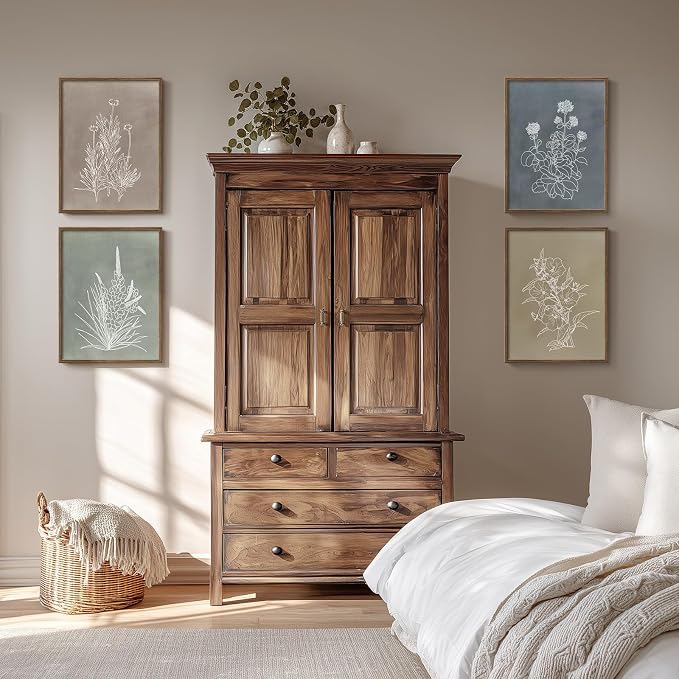 Framed Boho Neutral Botanical Wall Art - Image 4