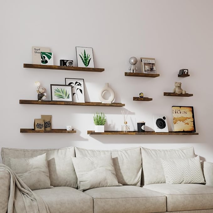 Small Brown Floating Shelves for Wall, Shelf - Image 6