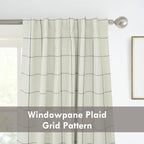 DriftAway 100% Blackout Plaid Linen Curtains 108 Inches Long 2 Panels Black | - Image 5