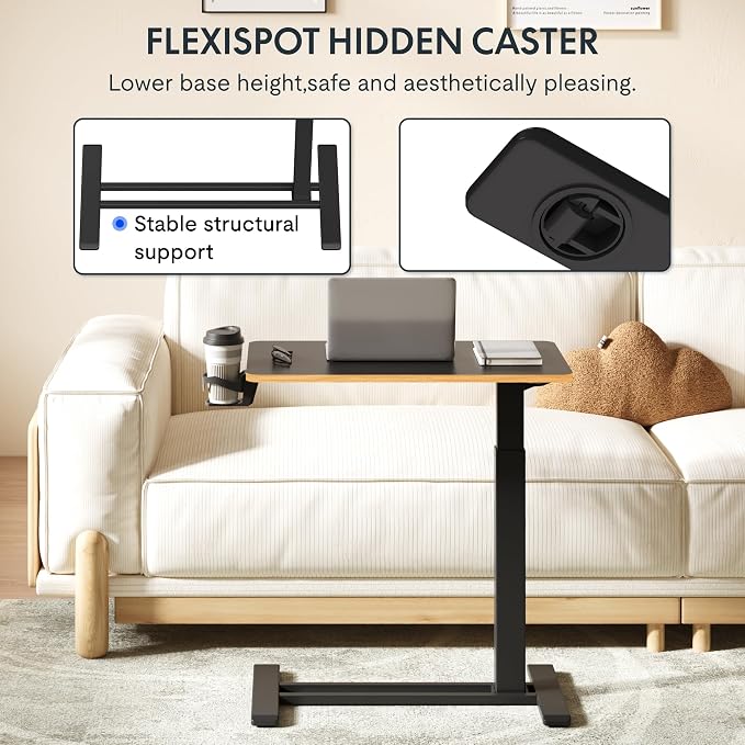 FLEXISPOT H7 28" Pneumatic Height-Adjustable Overbed Table - Image 4