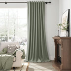 Sage Green Linen 100% Blackout Curtains - Image 6