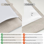 PleatedDrapes Double Layer Thick Linen Greyish Beige 96 Inch Curtains 2 Panels - Image 5