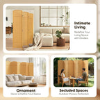 Rattan Room Divider, 6-Panel Folding Privacy Screen 6ft. Extra Wide | Double - Image 7