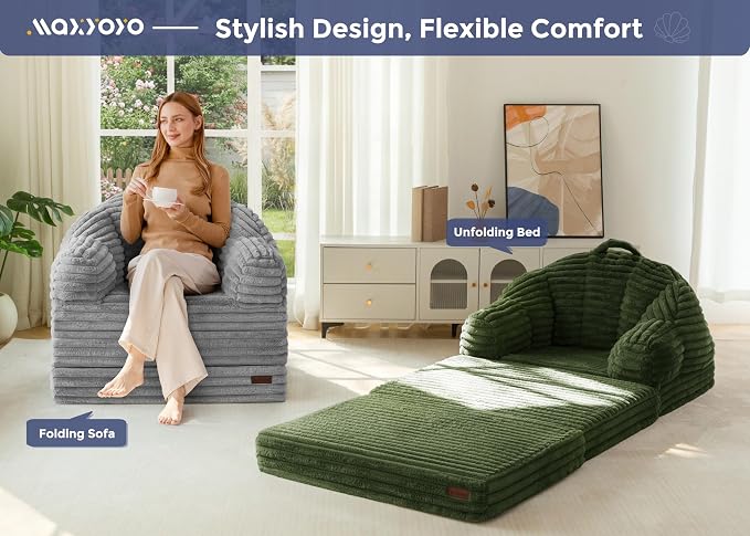 MAXYOYO Folding Sofa Bed Chair, Sleeper Chair - Image 9