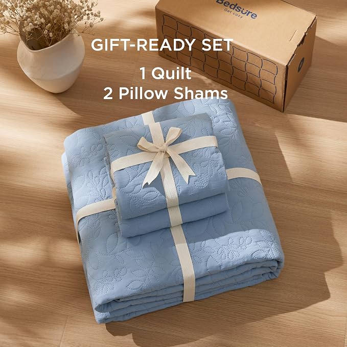 Bedsure King Size Quilt Bedspread, Thin Comforter, Stitch-Free Quilt-Tech - Image 6