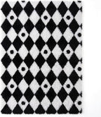 Checkered Rug 4x6 for Kids Room Black and White Soft Shag Rugs | Machine - Image 7