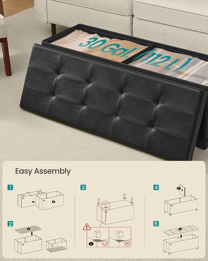 SONGMICS Storage Ottoman Bench - Image 6