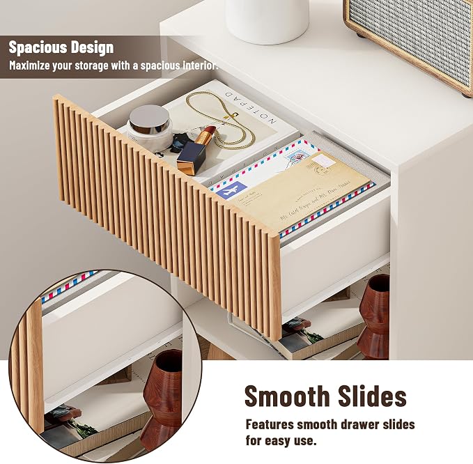 Fluted Nightstand, Modern Bedside Table - Image 5