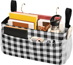 Buffalo Plaid Check Black Print Bedside Caddy Storage Bag Bedside Organizer - Image 3