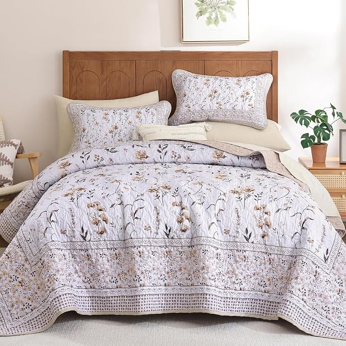 WONGS BEDDING Floral Quilt Set Queen - Image 8