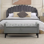 WUTUTUEE 47" Velvet Storage Bench, Upholstered Bed Bench - Image 7