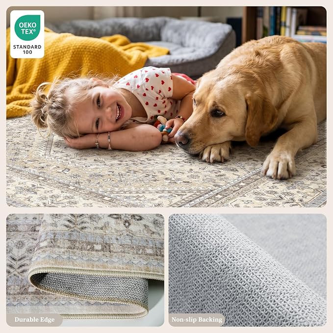 8x8 Square Washable Area Rug - Image 6