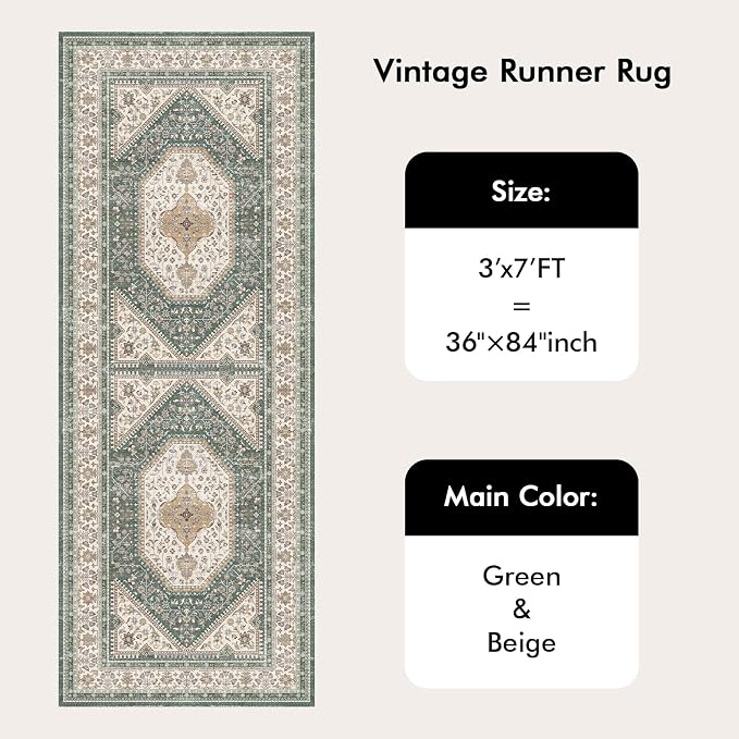3x7 Washable Hallway Runner Rug - Image 9