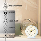 AYRELY® 4.5" Analog Alarm Clock, Small Retro Desk Clock and Table Clock | - Image 2