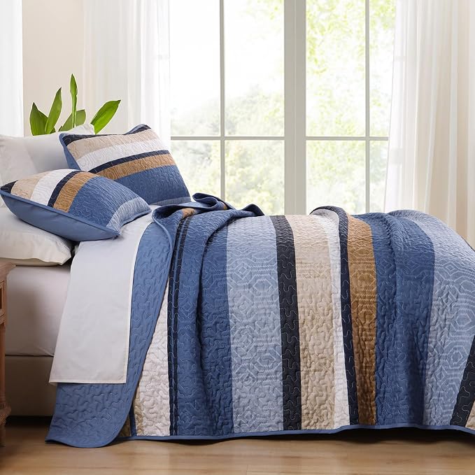 Dobuyly Queen Size Boho Quilt, Breathable All-Season, 3-Piece Set - Image 4