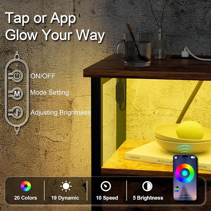 Night Stand, LED Nightstand - Image 8