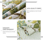 3-Piece Quilt Set Quilted Bedspread Cotton Coverlet Set Floral Oversized - Image 4