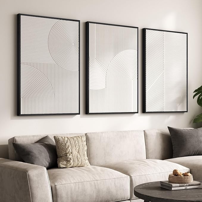 Large Framed 3D Textured Abstract Wall Art by Cuspin