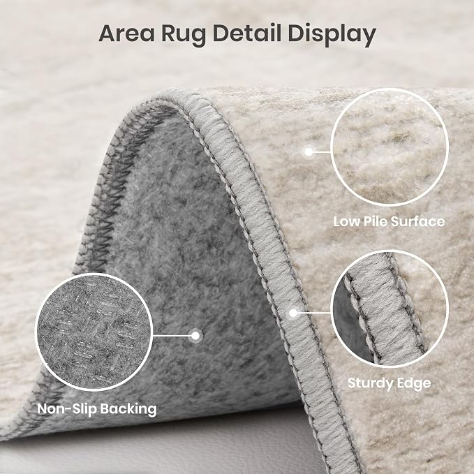 Round Rugs 6ft, Circle Washable Area Rugs - Image 7