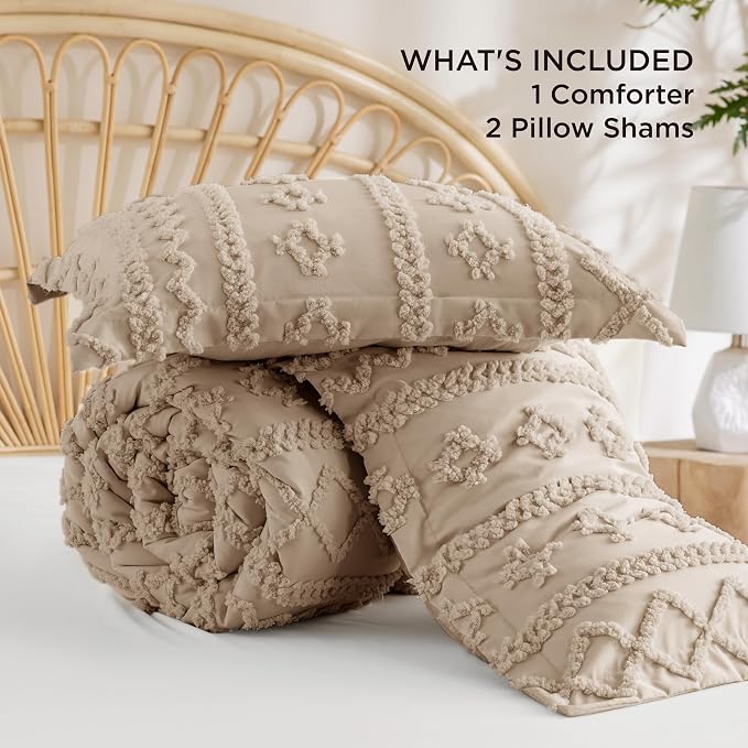 Bedsure Tufted Boho Comforter Set Full Size - Image 8