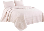 Chezmoi Collection Austin Full/Double Oversized Bedspread Set, 3-Piece Pinsonic - Image 8