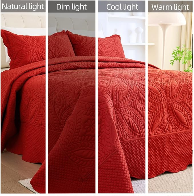 Cmfshape King Bedspread 106"x96", 3 Piece King Quilt - Image 4