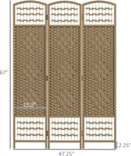 HOMCOM 3 Panel Room Divider, Folding Privacy Screen, Natural | Room Separator - Image 7
