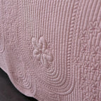 ROOMLIFE Quilt Set King Size 3D Floral Embroidery Pattern 3-Piece Cotton - Image 5