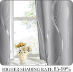 NICETOWN Silver Grey Pattern Curtains - Image 4