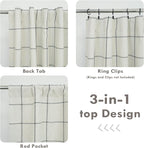 DriftAway 100% Blackout Plaid Linen Curtains 108 Inches Long 2 Panels Black | - Image 8